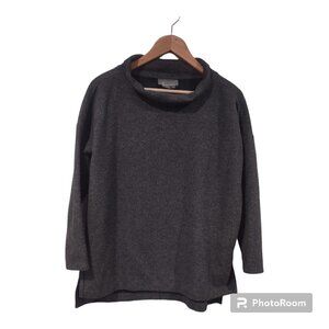 Anthropologie Drop Shoulder Gray Sweater Mock Neck Size XS